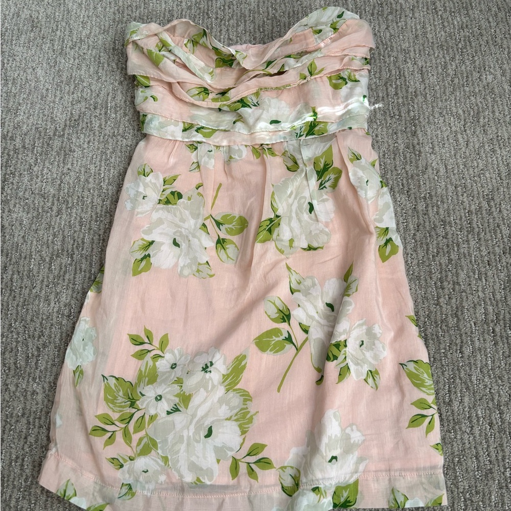 Floral Love 21 Strapless Dress with Ruffles Size XS